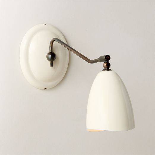 Forna White Enamel Wall Sconce