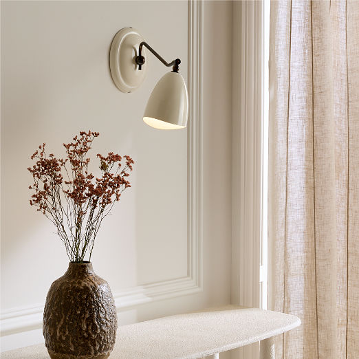 Forna White Enamel Wall Sconce