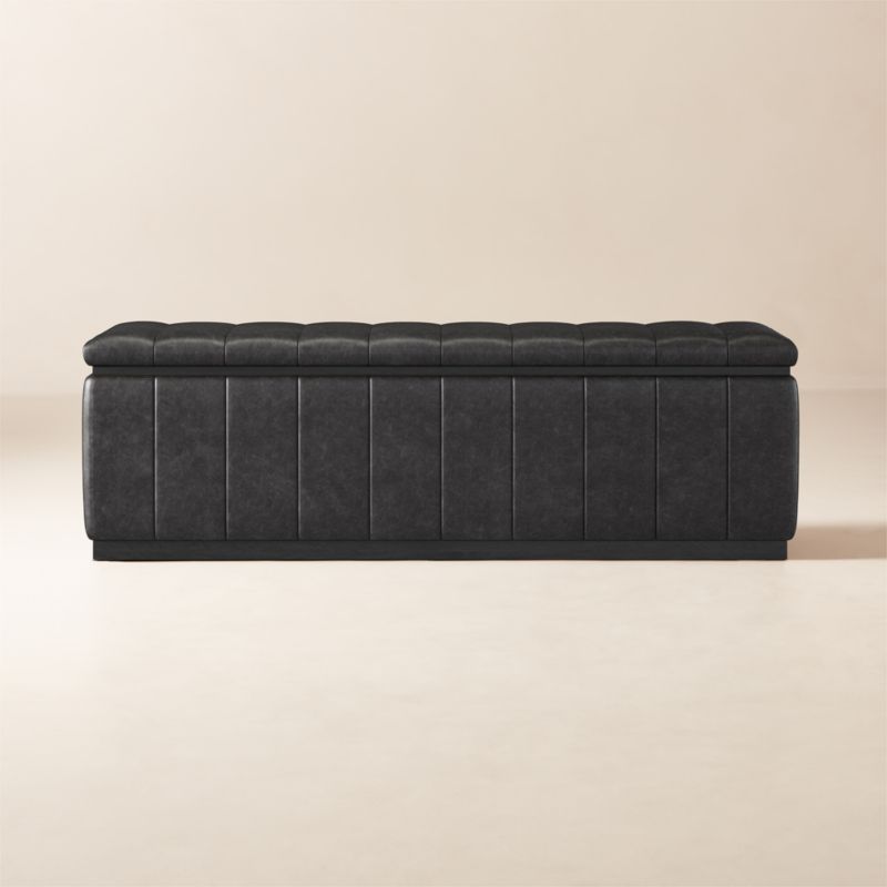 Forte Bello Black Leather Black Bench - image 0 of 2