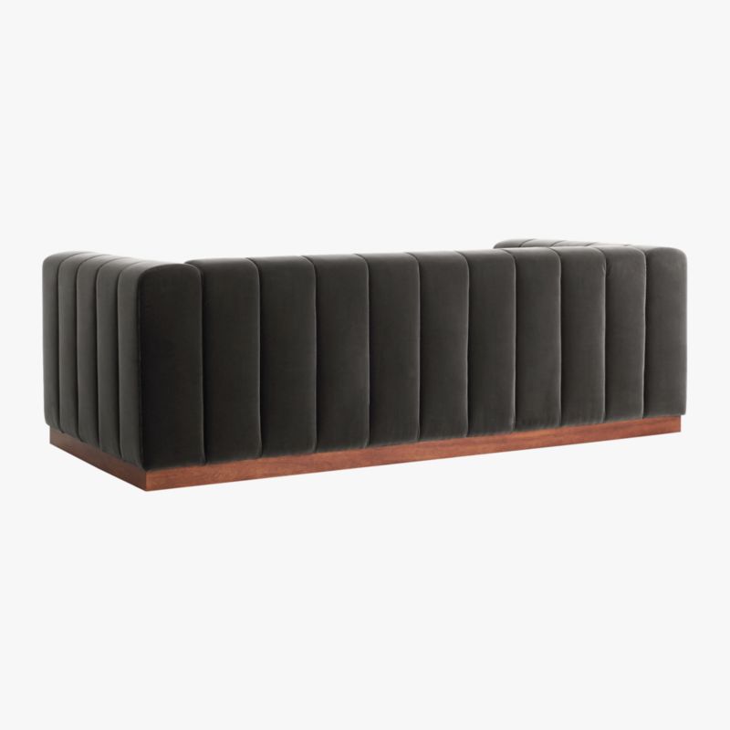 Forte 81" Channeled Sofa with Walnut Base Taylor Charcoal - image 5 of 7