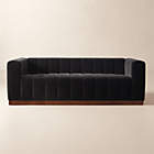 Ambroise 104" Black Leather Sofa