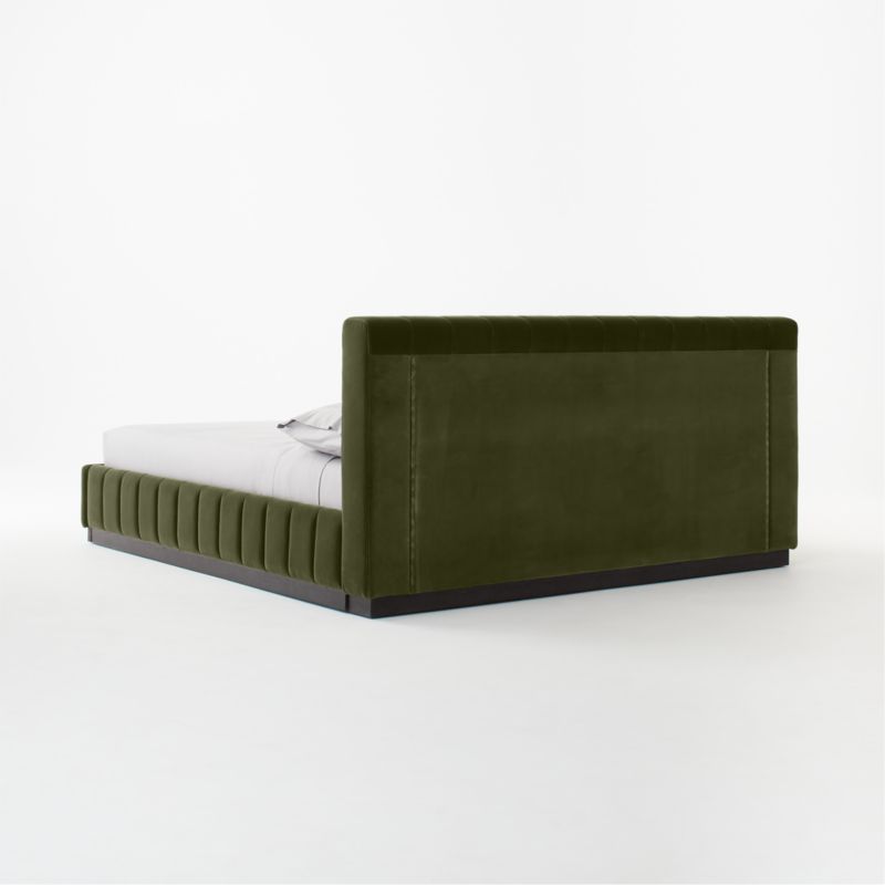 Forte Channeled Green Velvet King Bed - image 7 of 11