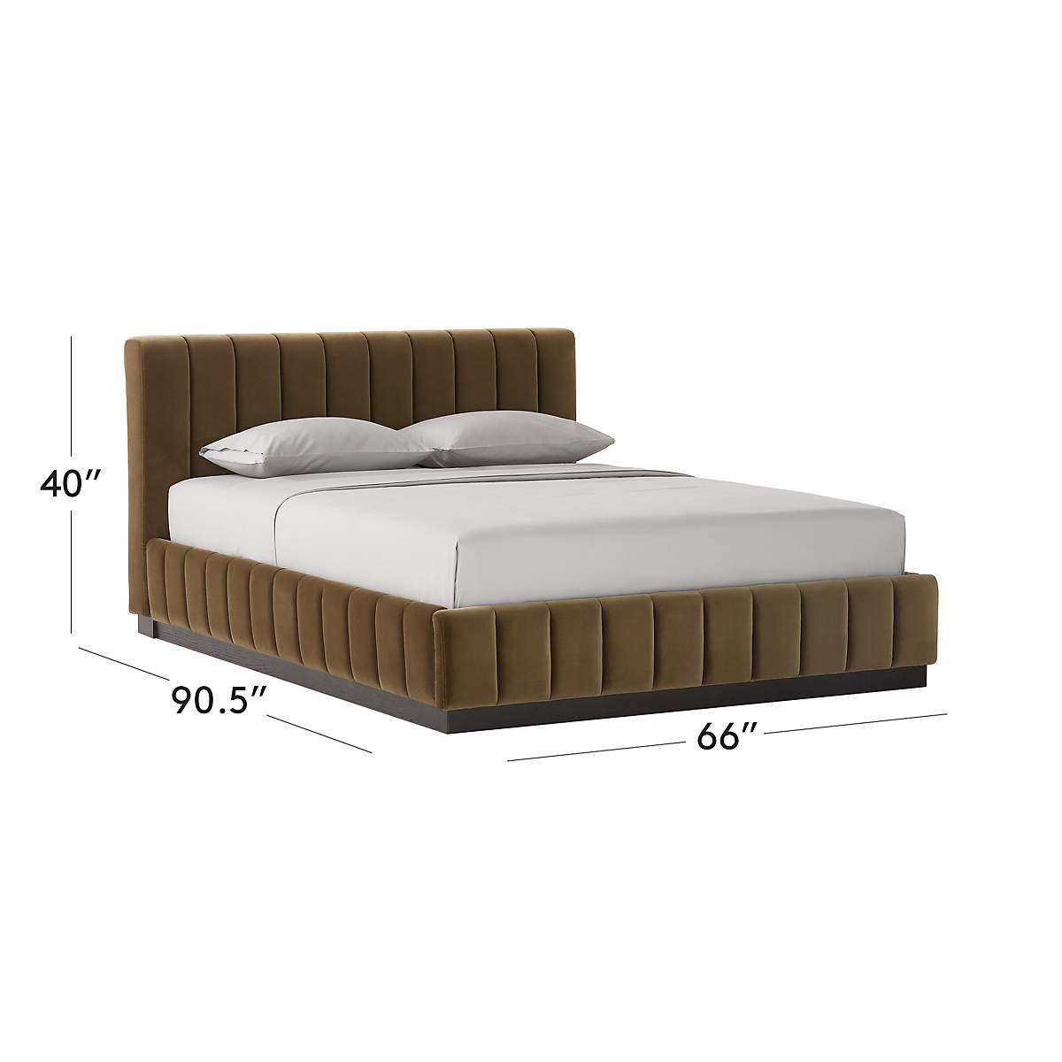 View Forte Green Velvet Bed - image 2 of 5
