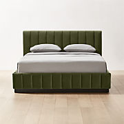 Jackson Sage Green Velvet Queen Bed