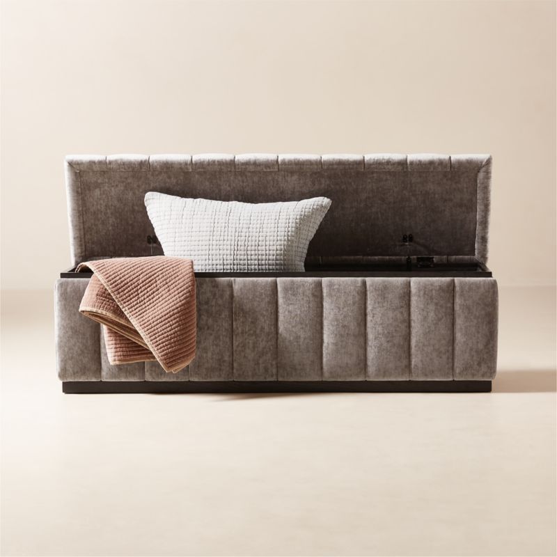 Forte Curious Linen Black Bench - image 3 of 4