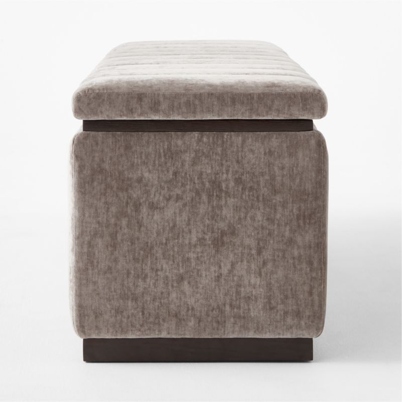 Forte 59" Grey Velvet Storage Bench - image 6 of 9