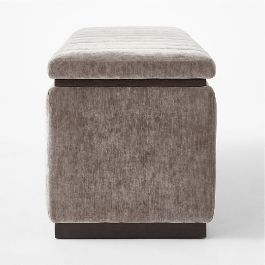 Forte 59" Grey Velvet Storage Bench