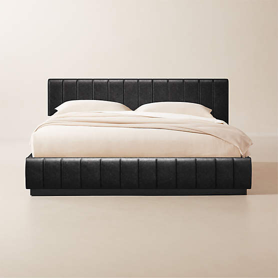 Forte Bello Black Leather King Black Bed