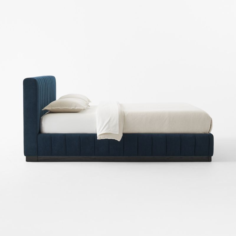 Forte Channel Tufted Navy Blue Upholstered King Bed - image 5 of 9