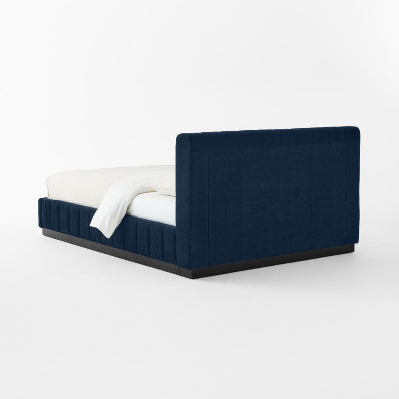 Forte Channel Tufted Navy Blue Upholstered Queen Bed - image 5 of 8