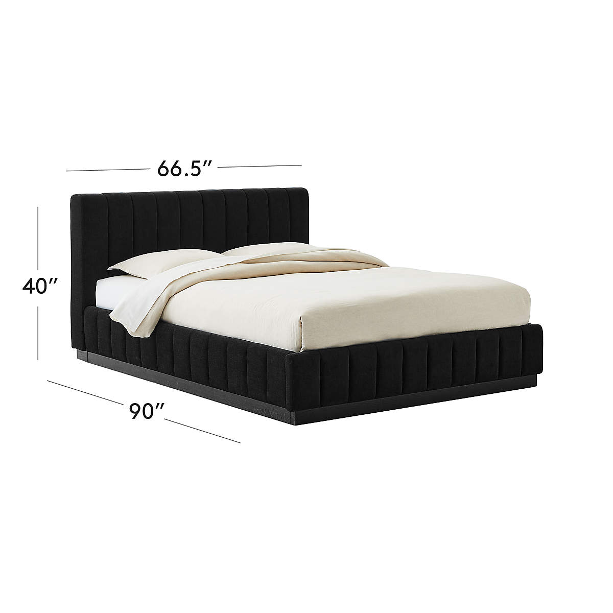 View Forte Channel Tufted Navy Blue Upholstered Bed - image 2 of 5