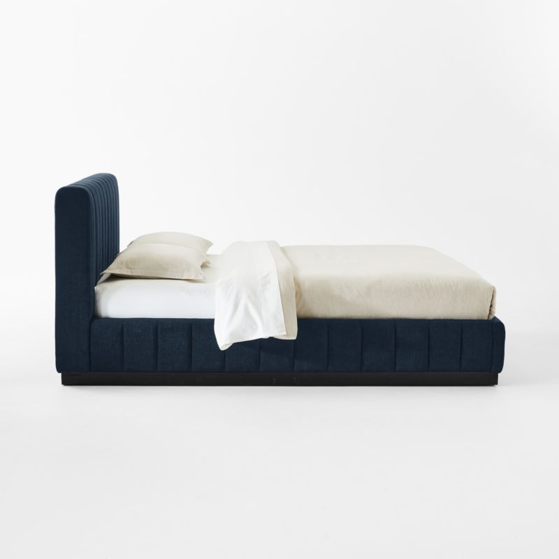 Forte Channel Tufted Navy Blue Upholstered Queen Bed - image 4 of 8