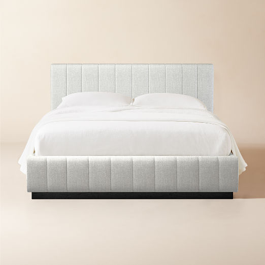 Forte Elliot Dove Black Base Queen Bed