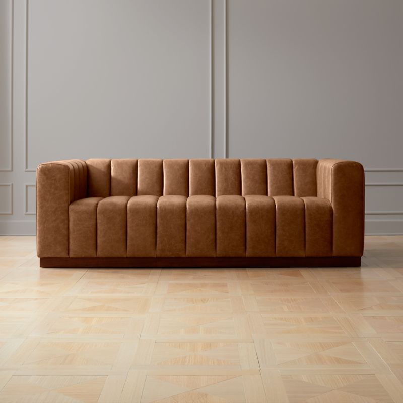 Beige leather sofas