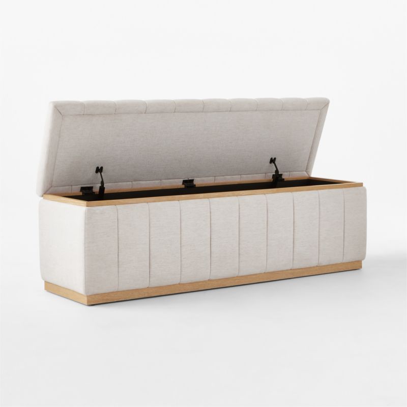 Forte 59" White Performance Fabric Storage Bench - image 5 of 9