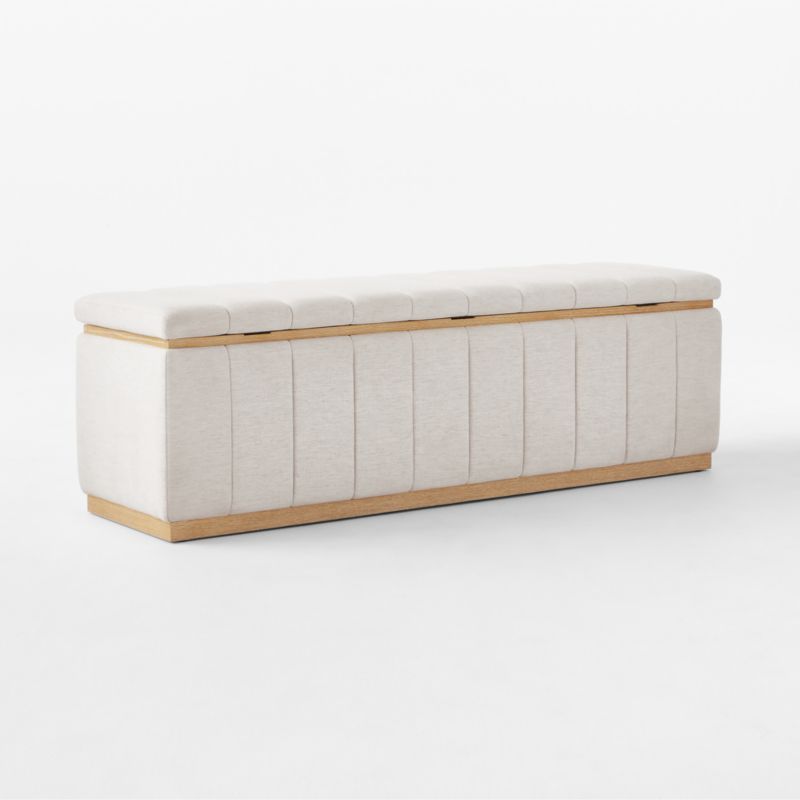 Forte 59" White Performance Fabric Storage Bench - image 7 of 9