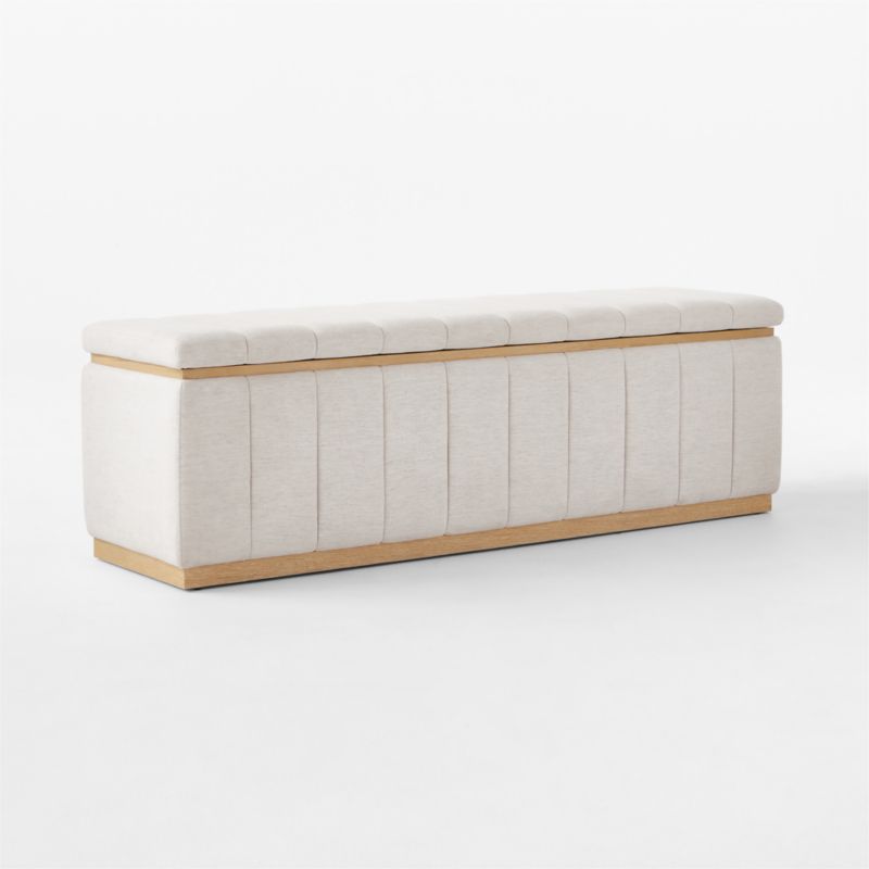 Forte 59" White Performance Fabric Storage Bench - image 4 of 9