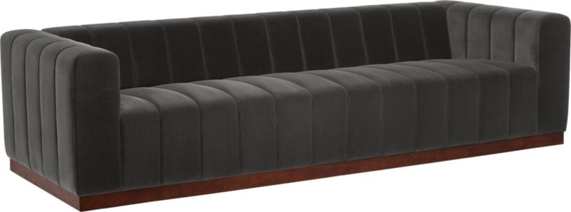 Forte 101" Extra-Large Channeled Sofa with Walnut Base Lisbon Wedgewood - image 5 of 8