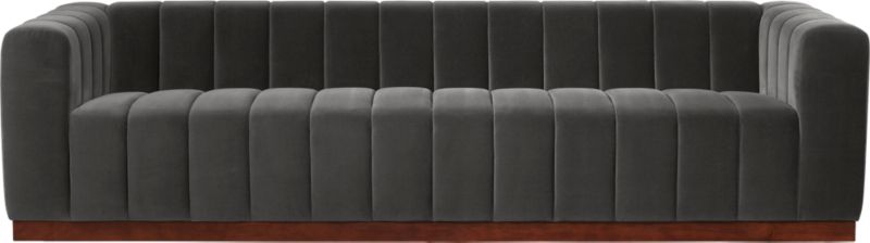 Forte 101" Extra-Large Channeled Sofa with Walnut Base Lisbon Wedgewood - image 4 of 8