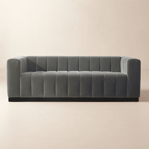 Forte 81" Channeled Sofa with Black Legs