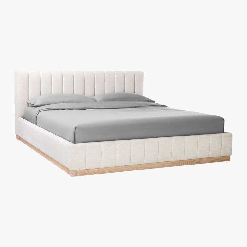 Forte Channeled White Performance Fabric King Bed - image 4 of 14