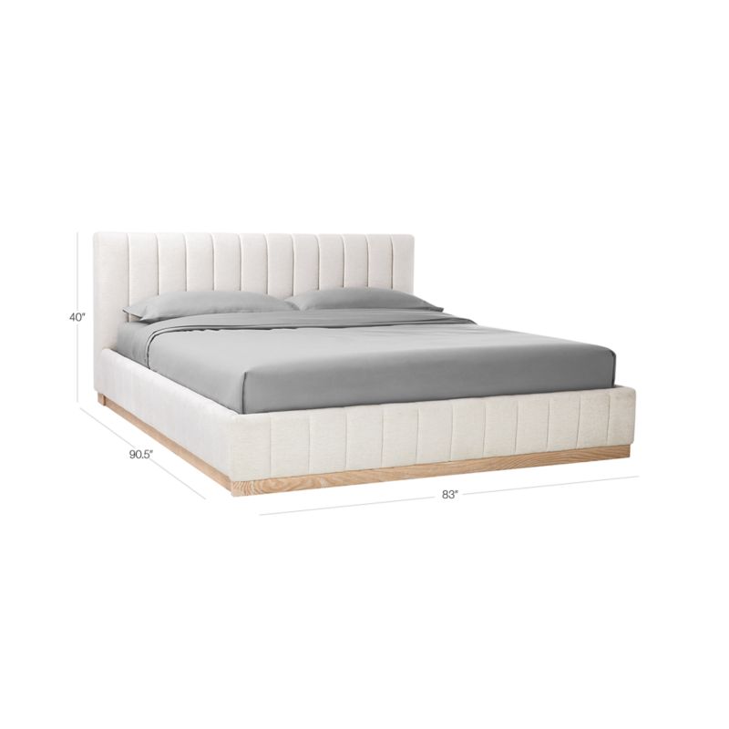 View Forte Channeled White Performance Fabric King Bed - image 3 of 14