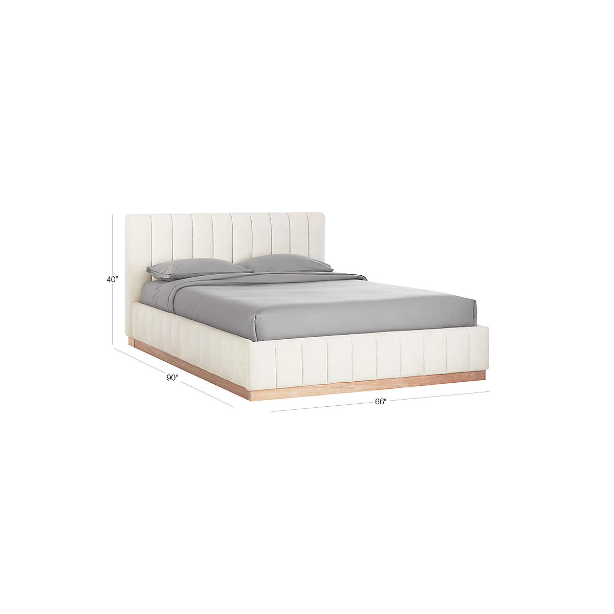 View Forte Channeled White Performance Fabric Bed - image 2 of 6