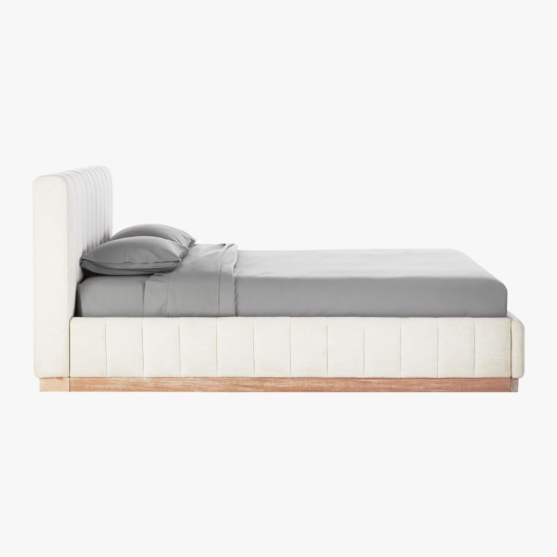 Forte Channeled White Performance Fabric King Bed - image 5 of 14