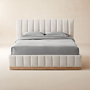 Cantar Warm Grey Velvet Upholstered King Bed