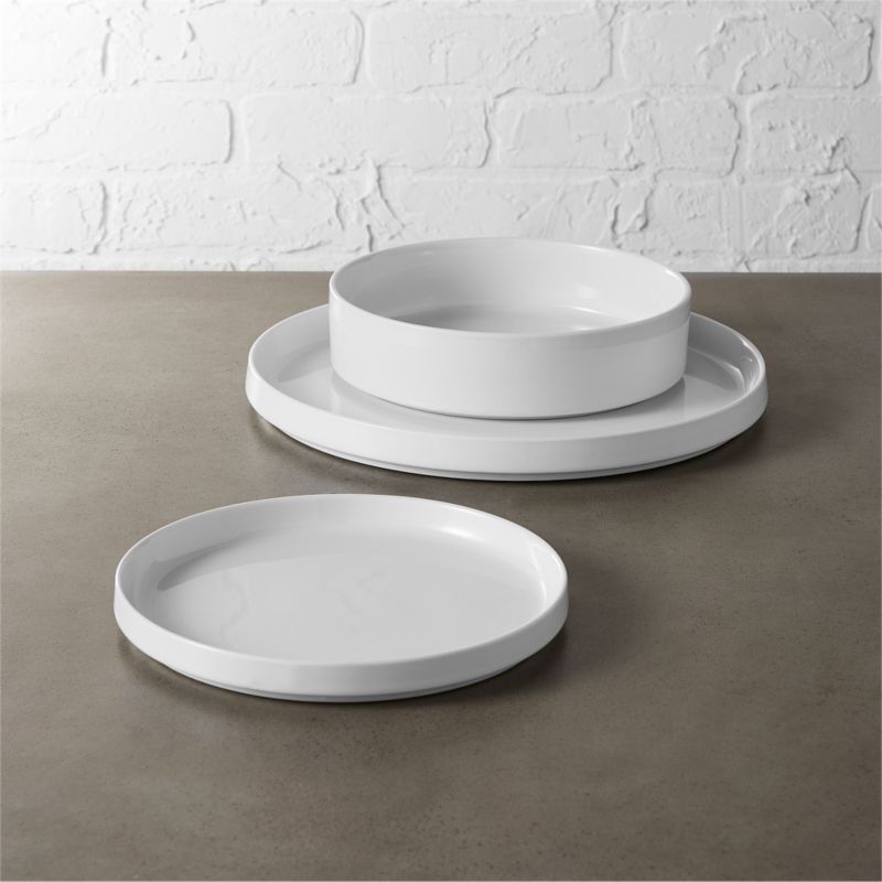 Crisp Matte White Dinner Plates Set of 8