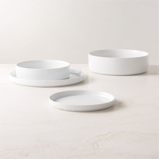 Frank 3-Piece White Dinnerware Set With Pasta Bowl