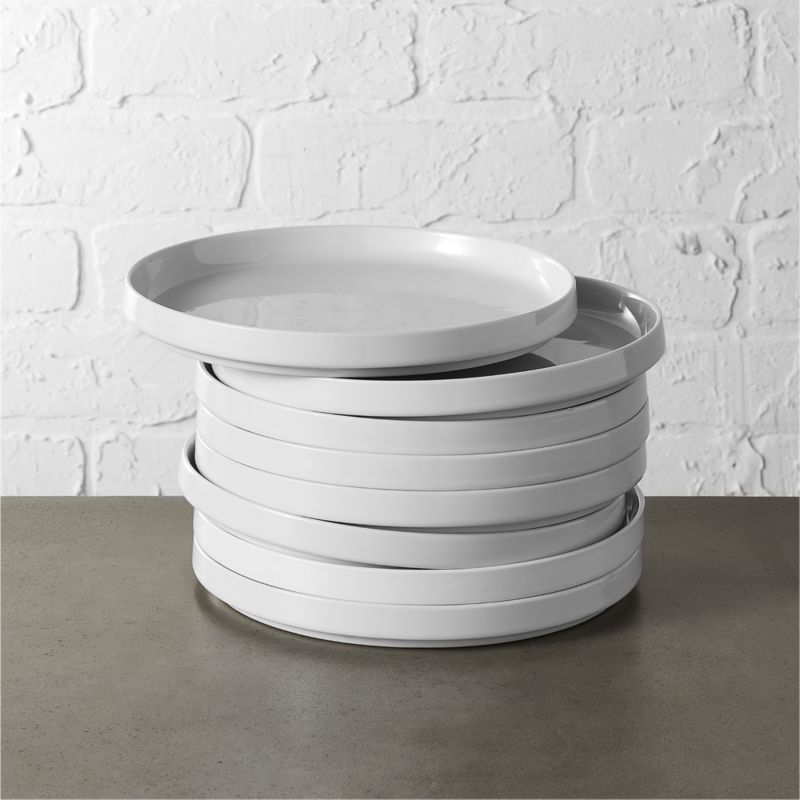 Frank Salad Plates Set Of 8 Reviews Cb2, Round Dinner Plates With Lip