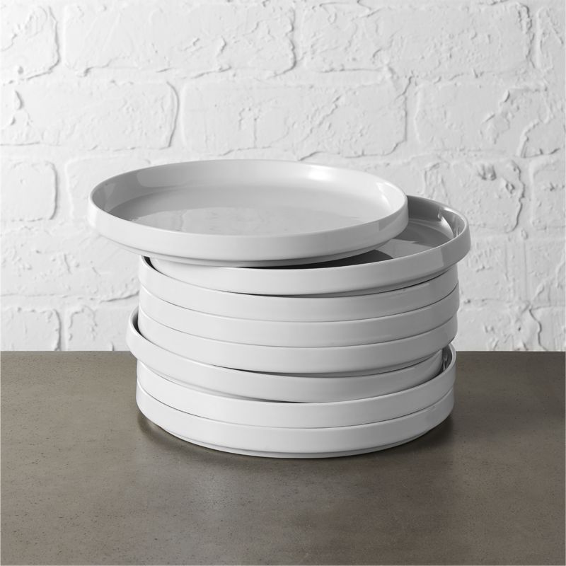 Frank Modern White Salad Plate Set of 8 + Reviews | CB2 Canada