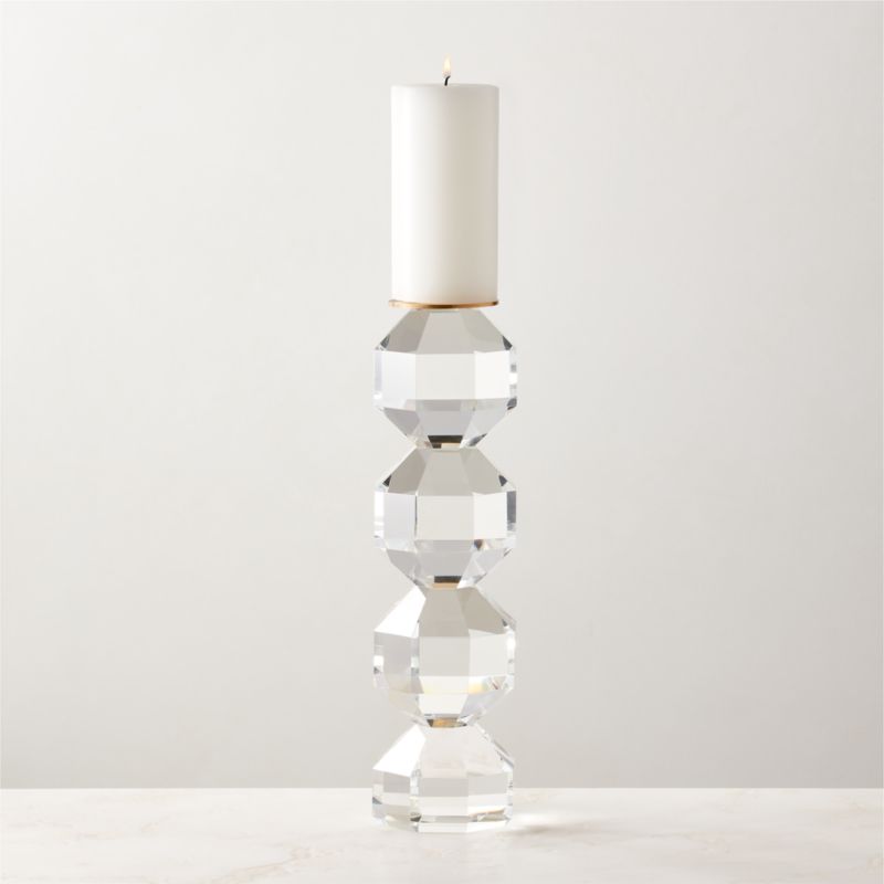 View Fren Crystal Pillar Candle Holder Large details