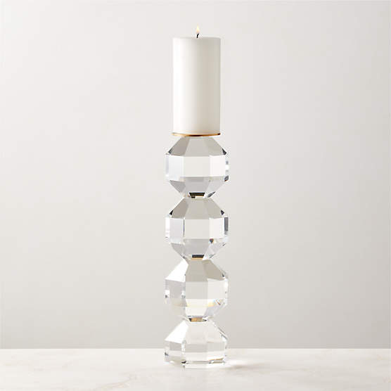 Fren Crystal Pillar Candle Holder Large