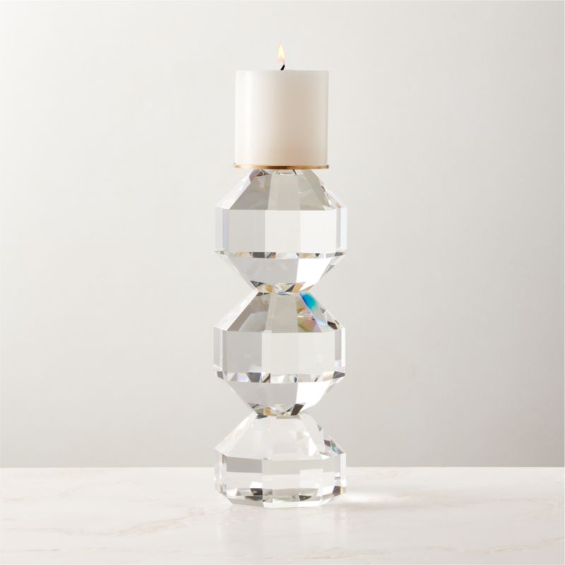 View Fren Crystal Pillar Candle Holder Small details