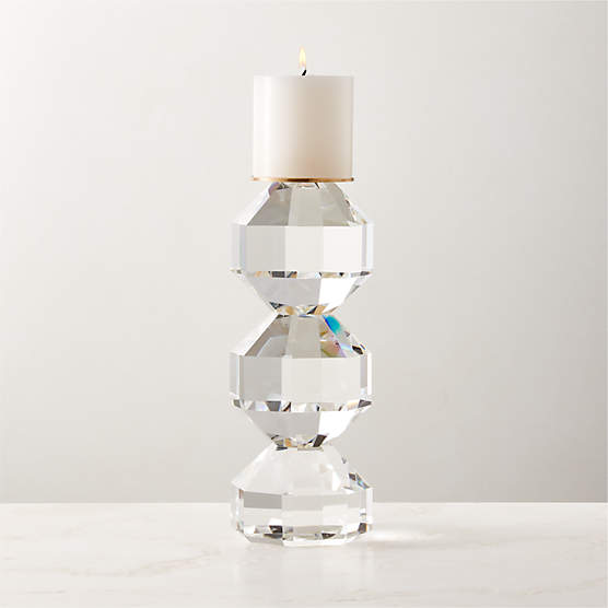 Fren Crystal Pillar Candle Holder Small