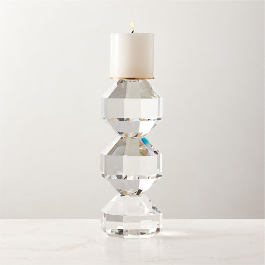 Fren Crystal Pillar Candle Holder Small