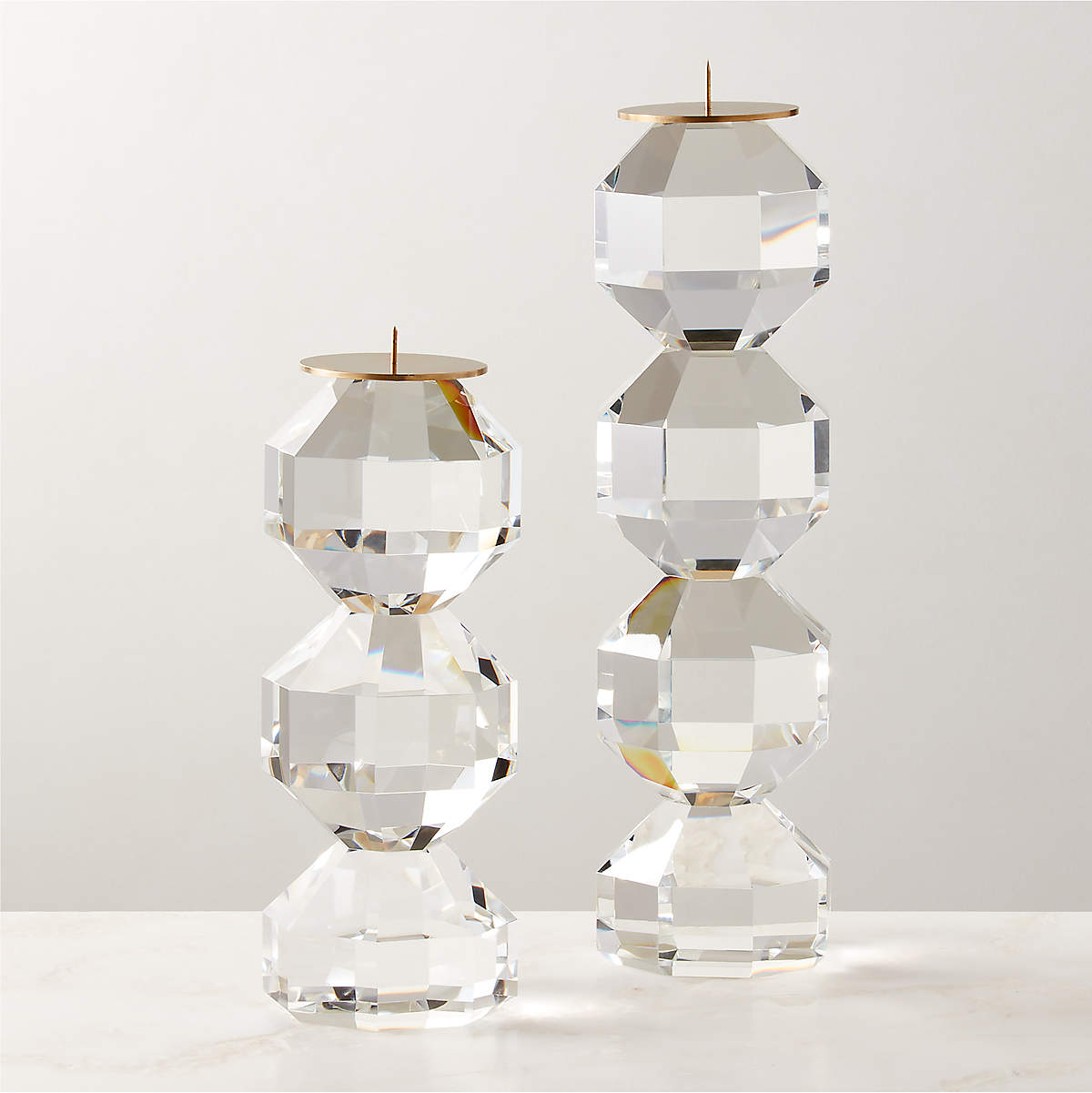 Fren Crystal Pillar Candle Holder Small | CB2