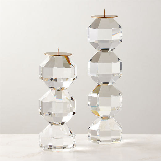 Fren Crystal Pillar Candle Holders