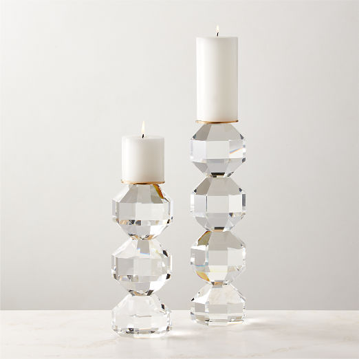 Fren Crystal Pillar Candle Holders