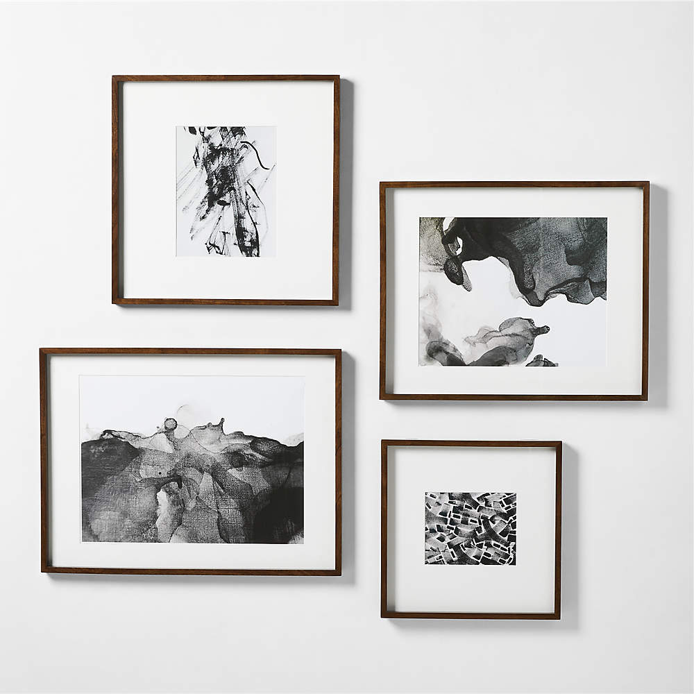 Gallery Soft Black Picture Frames with White Mats, CB2