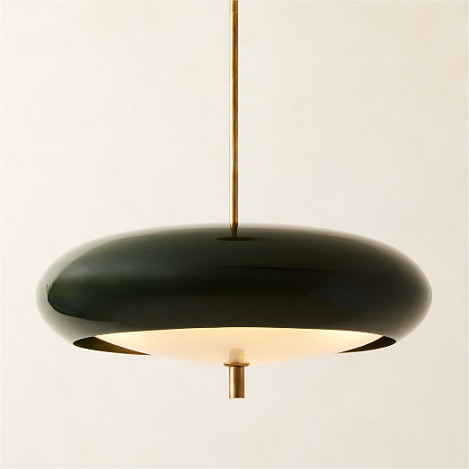 Fresco Green Enamel Pendant Light 21.7"