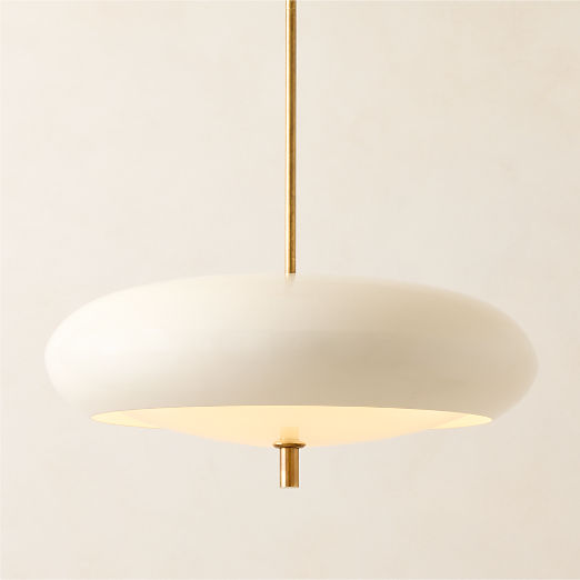 Fresco Ivory Enamel Pendant Light 21.7"