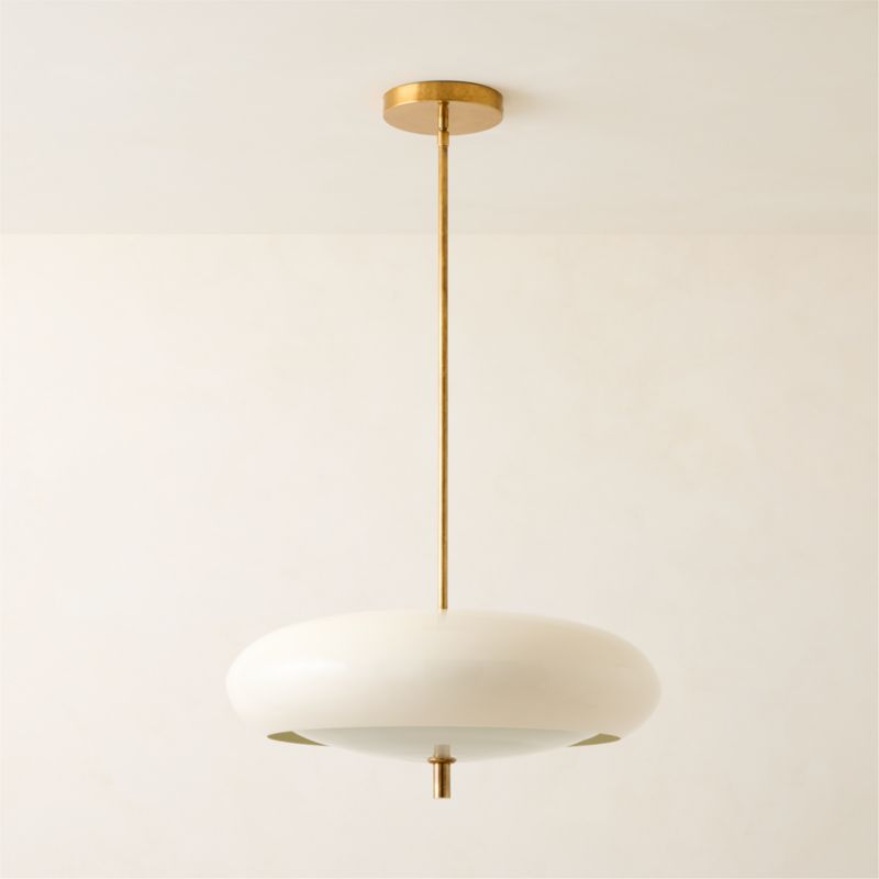 Fresco Ivory Enamel Pendant Light 21.7" - image 5 of 6