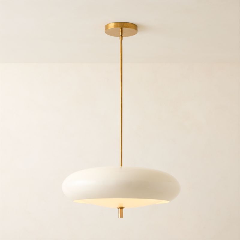 Fresco Ivory Enamel Pendant Light 21.7" - image 4 of 6