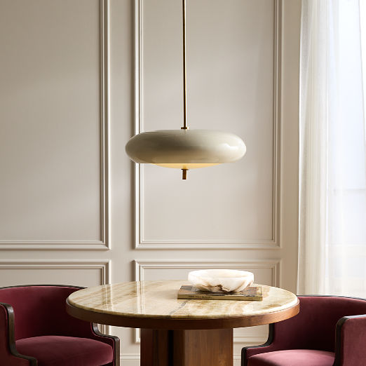 Fresco Ivory Enamel Pendant Light 21.7"