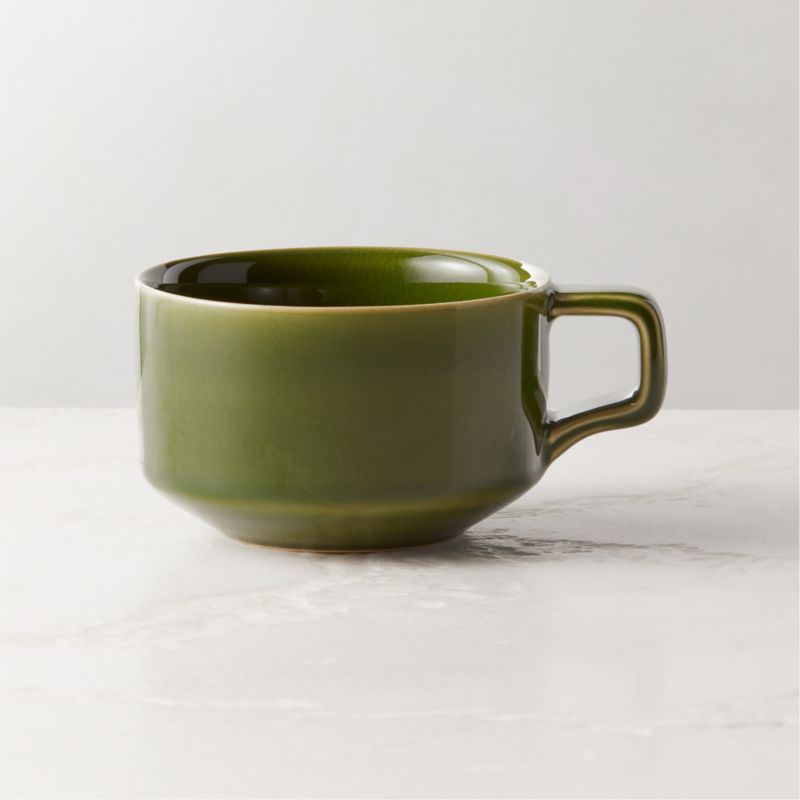 View Frette Green Coffee Mug Small with Crackled Glaze details