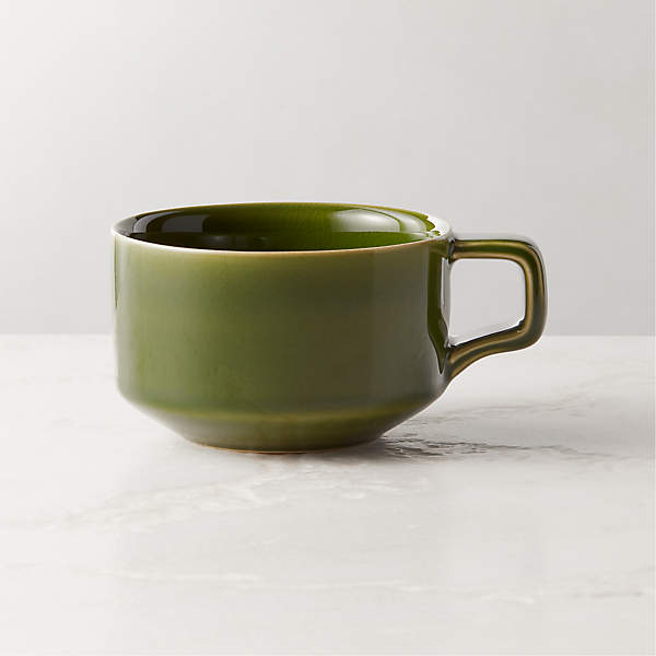 Frette Green Coffee Mug Small with Crackled Glaze + Reviews