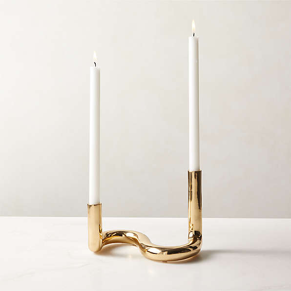 Modern Brass Candlestick Holders
